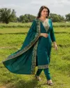Shahi Andaz - Teal colour Suit with Dupatta