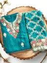 Aafreen-e-Teal – Elegant Teal Cotton Silk Embroidered Suit with Dupatta