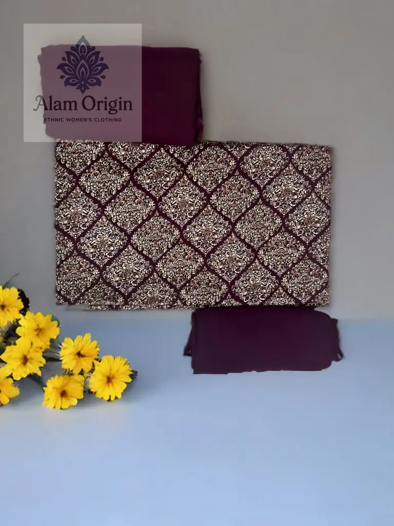 Women's Plum Daily Wear Designer Suit Set