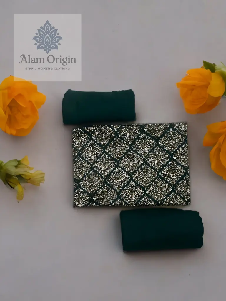 Women's Dark Green Daily Wear Designer Suit Set