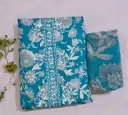 Ice Blue Suit with Printed Dupatta | Women's Ethnic Wear