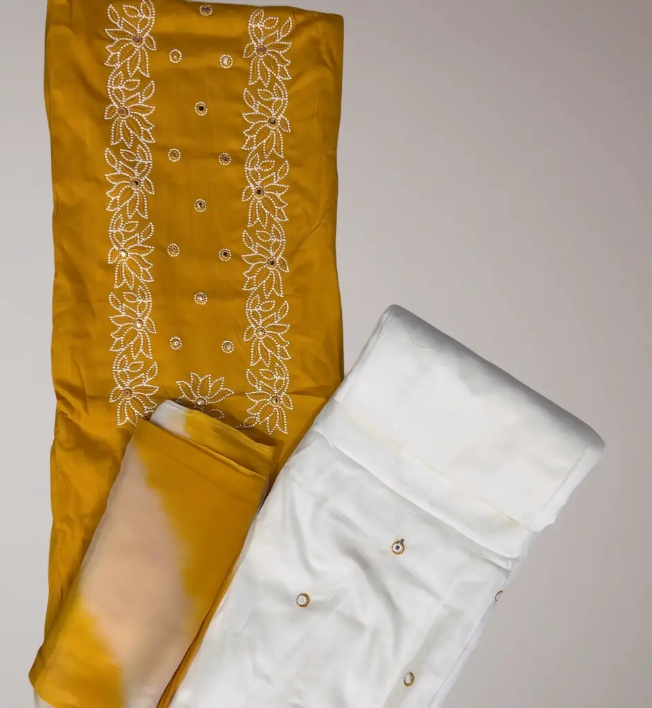 Noor-e-Zard Graceful Yellow Cotton Silk Dupatta Set