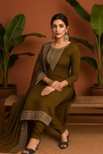[EACOTMU07] Shahi Andaz – Olive Green ka Shandar Joda