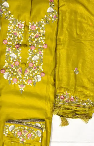 [EACOTMU16] Sunheri Ada – Lemonade Yellow Cotton Silk Designer Suit with Dupatta