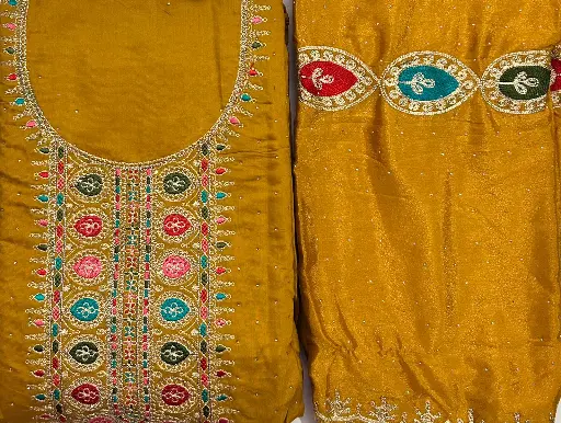 [EACOTMU18] Sunheri Roshni – Golden Yellow Cotton Silk Designer Suit with Dupatta