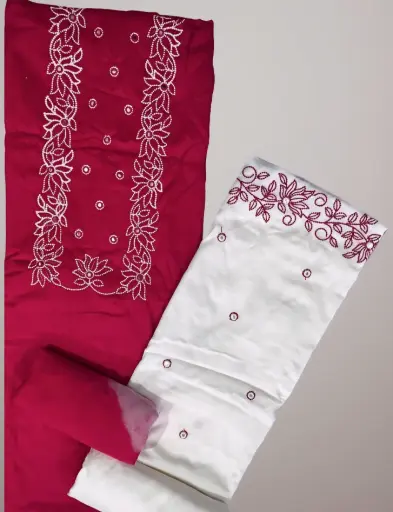 [EACOTMU49] Gul-e-Laal Graceful Cotton Silk Dupatta Set